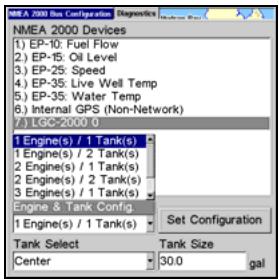 LOWRANCE X515C DF - Régler la configuration du moteur-réservoir: - 1