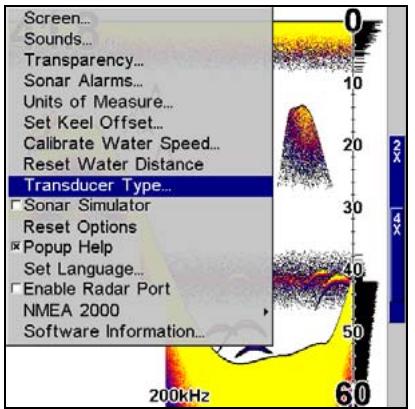 LOWRANCE X515C DF - Pour changer votre type de transducteur : - 1