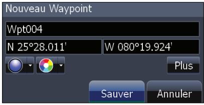 LOWRANCE HDS-7M - Créer un point d'étape à la position du curseur dans la page chart (carte): - 1