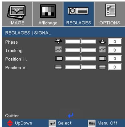 OPTOMA HD700X - Position menu - 1