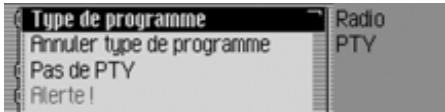 BECKER 7948 - Commandes dans le menu Types de programmes - 1