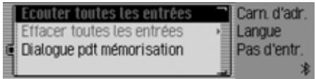 BECKER 7948 - Commandes dans le menu Entrées vocales - 1