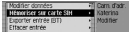 BECKER 7948 - Mémoriser une entrée de carnet d'adresses sur la carte SIM - 1