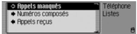 BECKER TP 7945 CASCADE 7944 - Commandes de menu List d'appels* - 1