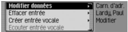 BECKER TRAFFIC PRO 7949 - Commandes dans le menu Éditer - 1