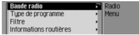 BECKER TRAFFIC PRO 7949 - Commandes pour le menu principal Radio - 1