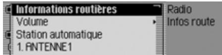 BECKER TRAFFIC PRO 7949 - Commandes dans le menu Messages d'informations routières - 1