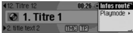 BECKER TRAFFIC PRO 7949 - Accès au menu Mode de lecture - 1