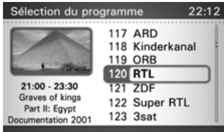 BECKER TRIVISION 7970 - Régler une chaîne via la liste de sélection de chaînes - 1