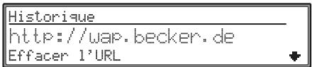 BECKER 7800 - Pages visitees (historique) - 2