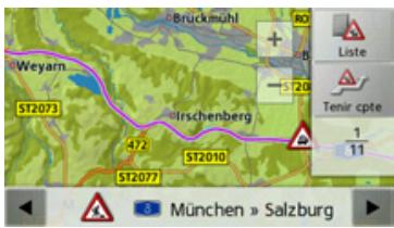 BECKER TRAFFIC ASSIST Z113 - Affichage de la route concernée sur la carte* - 1