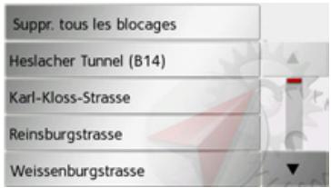 BECKER TRAFFIC ASSIST Z113 - La touche Itinéraires bloqués - 2