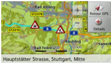 BECKER TRAFFIC ASSIST Z113 - Réprésentation de messages TMC sur la carte* - 1