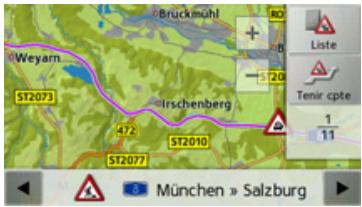 BECKER TRAFFIC ASSIST Z215 - Affichage de la route concernée sur la carte - 1