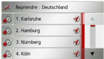 BECKER TRAFFIC ASSIST Z215 - Affichage de la liste des destinations - 3