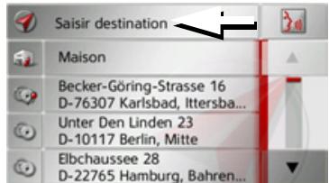 BECKER TRAFFIC ASSIST Z215 - Menu de saisie d'une destination - 1