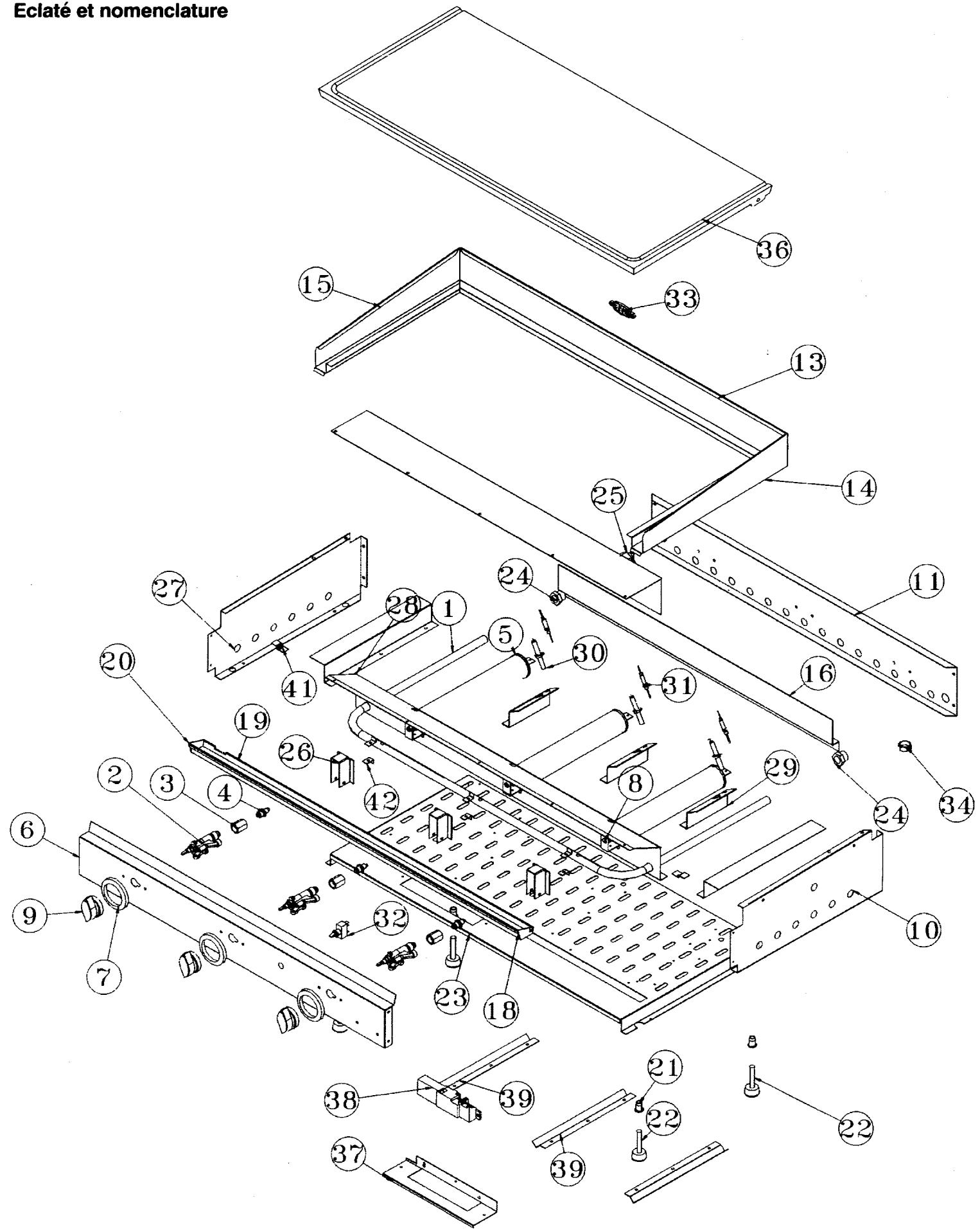 GODIN PLANCHA A ROULETTES - Nomenclature des pièces détachées - 1
