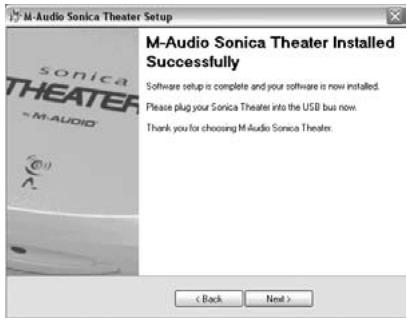 M-AUDIO SONICA THEATER USB - Windows XP - 3