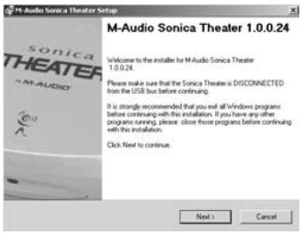 M-AUDIO SONICA THEATER USB - Installation sous Windows 2000 - 1