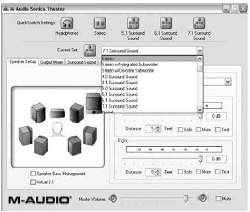 M-AUDIO SONICA THEATER USB - Le panneau de configuration de Monica Theater - 1