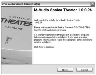 M-AUDIO SONICA THEATER USB - Windows XP - 1