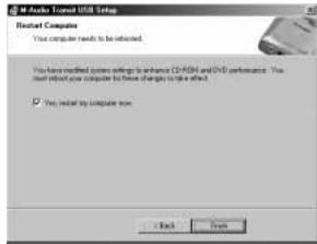 M-AUDIO TRANSIT USB - Installation sous Windows ME - 4
