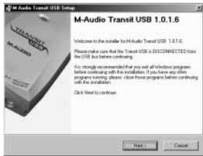 M-AUDIO TRANSIT USB - Installation sous Windows ME - 1