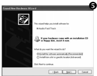 M-AUDIO FAST TRACK - Instructions d'installation pour Windows XP et Vista - 5