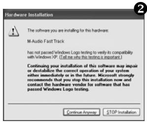M-AUDIO FAST TRACK - Instructions d'installation pour Windows XP et Vista - 2