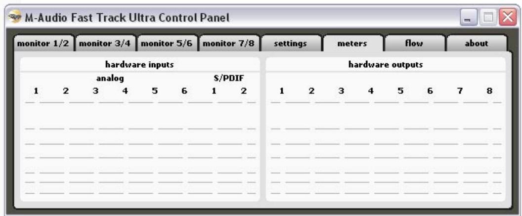 M-AUDIO FAST TRACK ULTRA - Onglet "Meters"(VU Mêtres) - 1