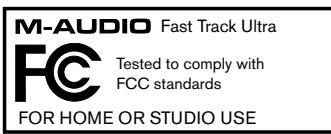 M-AUDIO FAST TRACK ULTRA - Enregistrement de la garantie - 1