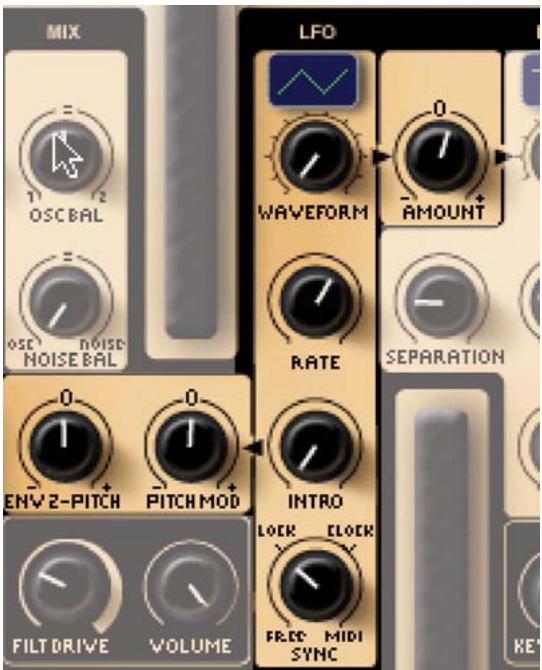 M-AUDIO IMPOSCAR - Commands LFO (LFO) - 1