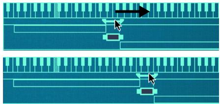 M-AUDIO PROPELLERHEAD REASON - Déplacement de zones à l'aide de la barre de tessiture - 1