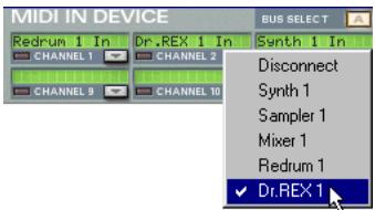 M-AUDIO PROPELLERHEAD REASON - Utilisation des ports External Control Bus - 1