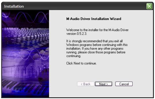 M-AUDIO TRIGGER FINGER - Installing the Windows Multi-client Driver - 2