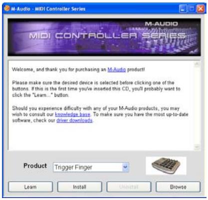 M-AUDIO TRIGGER FINGER - Installing the Windows Multi-client Driver - 1