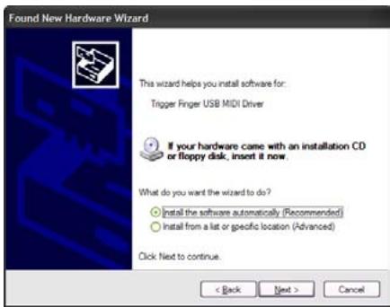 M-AUDIO TRIGGER FINGER - Installation du pilote multicontient pour Windows - 3