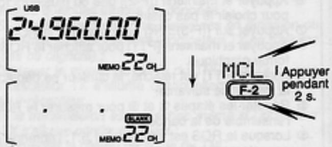 ICOM IC-706MKIIG - ■ Effacement d'une mémoire - 1