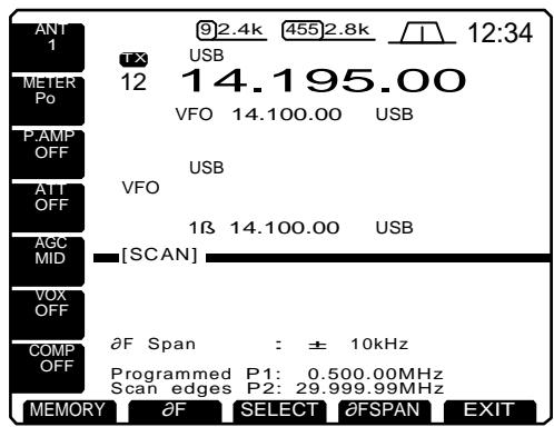 ICOM IC 756 - Sélection mémoires balayage - 1