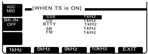 ICOM IC 756 - SELECTION DU PAS DES kHz - 1