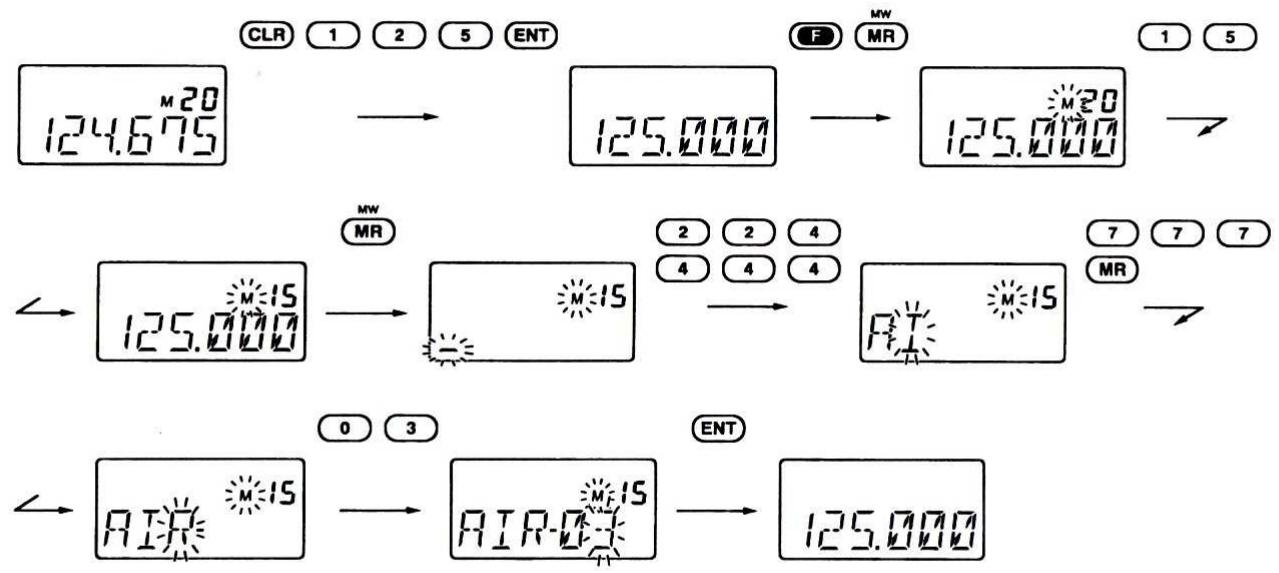 ICOM IC-A3E - Remarques sur la programmation - 1