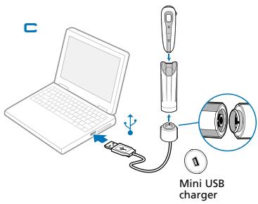 PLANTRONICS DISCOVERY 665 - Option C: Using the Mini USB-to-USB charging cable - 1