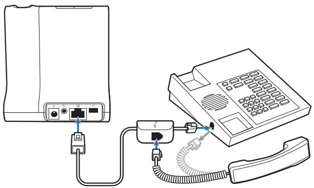 PLANTRONICS SAVI OFFICE WO100 - Connexion de la base au téléphone - 1