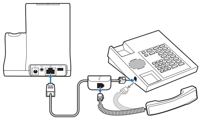 PLANTRONICS SAVI OFFICE WO201 - Connexion de la base au téléphone - 1
