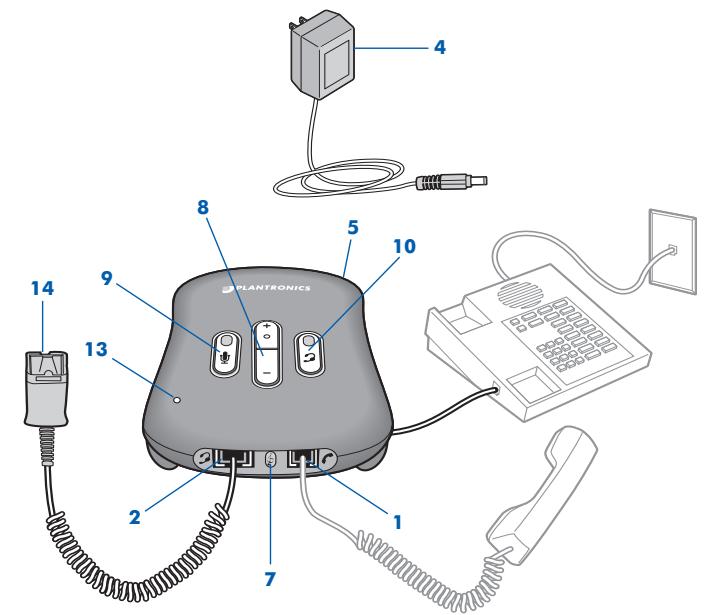PLANTRONICS VISTAPLUS DM 15 ADAPTER - FIGURE 1 - 1