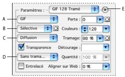 ADOBE PHOTOSHOP 7 - Options d'optimisation pour les formats GIF et png-8 - 1