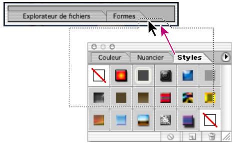ADOBE PHOTOSHOP 7 - Pour stocker des palettes dans un conteneur de palettes : - 1
