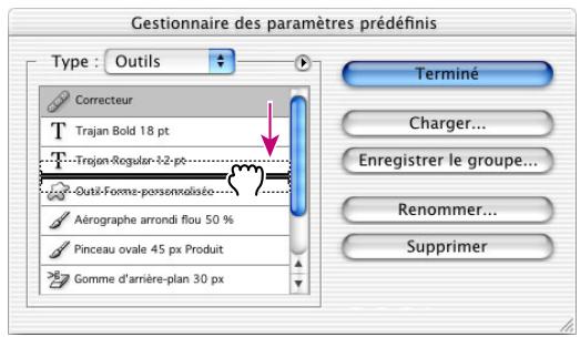 ADOBE PHOTOSHOP 7 - Gestion des bibliothèques avec le gestionnaire des paramètres prédéfinis (photoshop) - 1