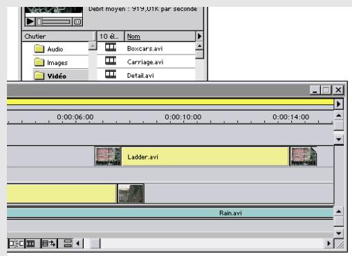 ADOBE PREMIERE 6 - Ajout d' éléments dans la fenêtre Montage - 2