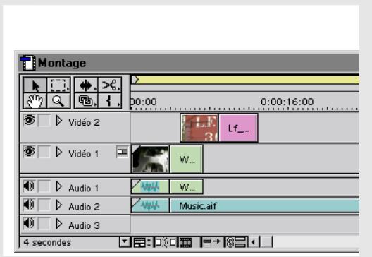 ADOBE PREMIERE 6 - Présentation de la fenêtre Montage - 3